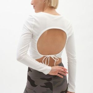 Aeropostale Open Back Crop Top in Black